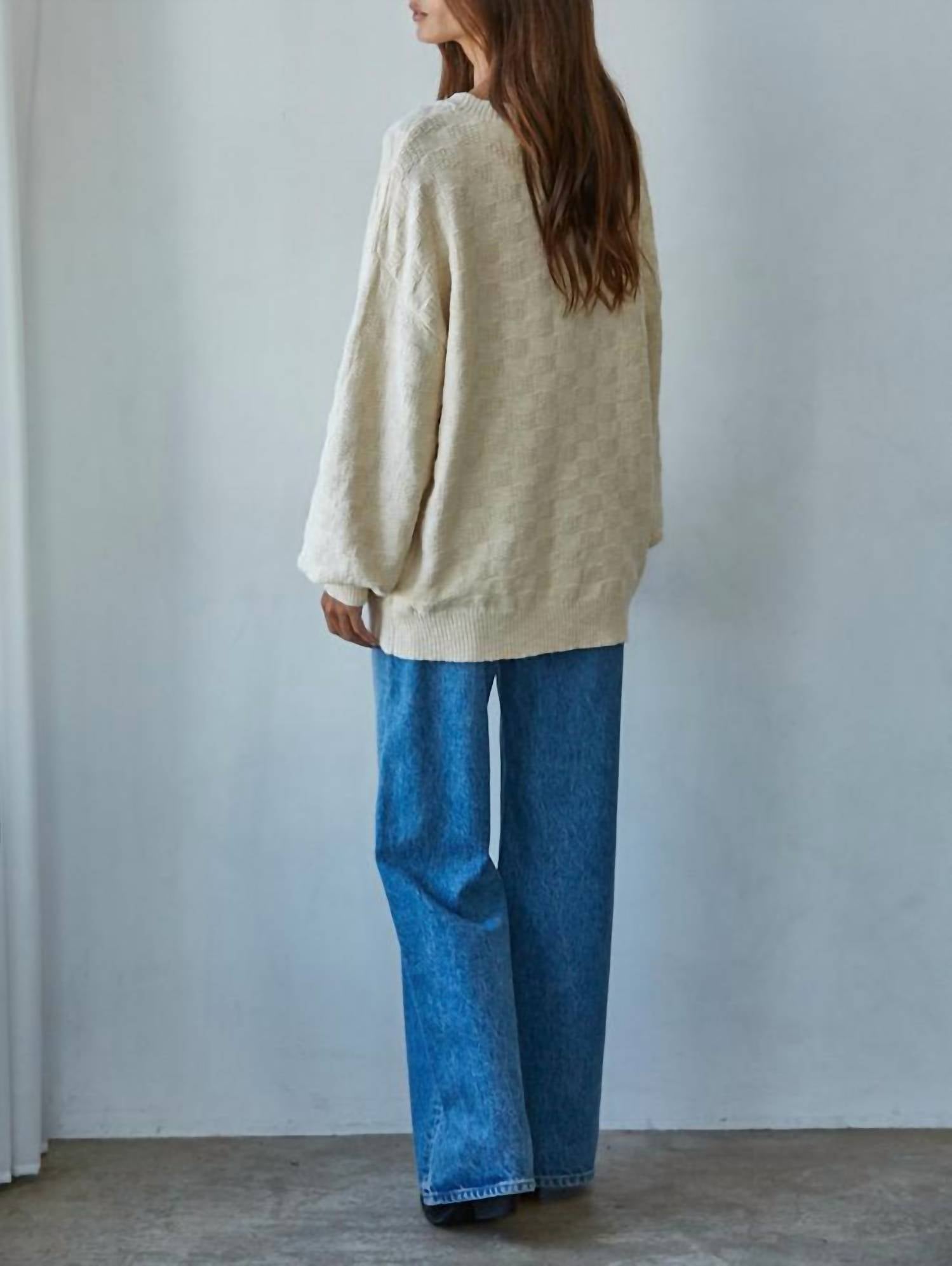 By Together - Iona Checkered Knit Pullover