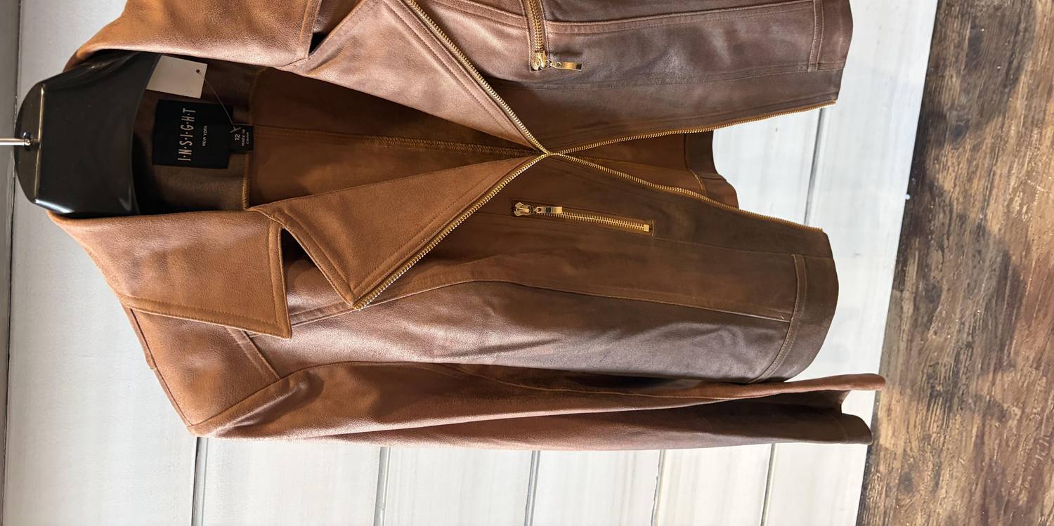 Insight Shades Vegan Leather Moto Jacket in brown - women's jacket - view 5
