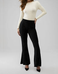 Free People Charming Velvet Flare Pants in black - women's pants - view 4