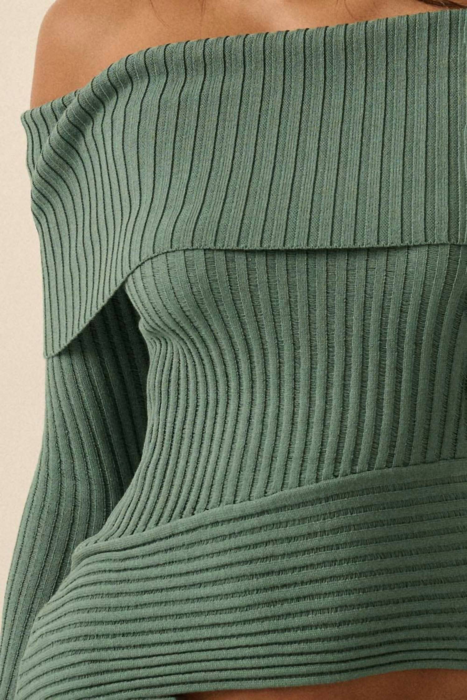 Promesa - So Fine Semi-sheer Rib-knit Foldover Top