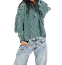 Zenana - Always on Point Collared Sweater