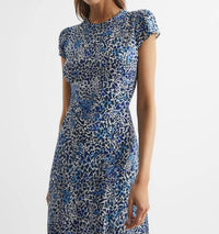 Reiss - Livia Printed Cut Out Back Midi Dress