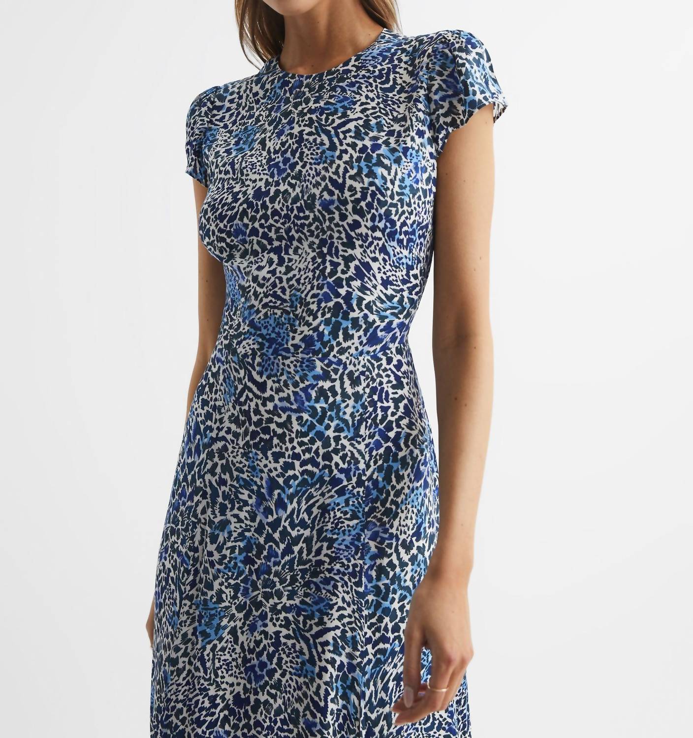 Reiss - Livia Printed Cut Out Back Midi Dress