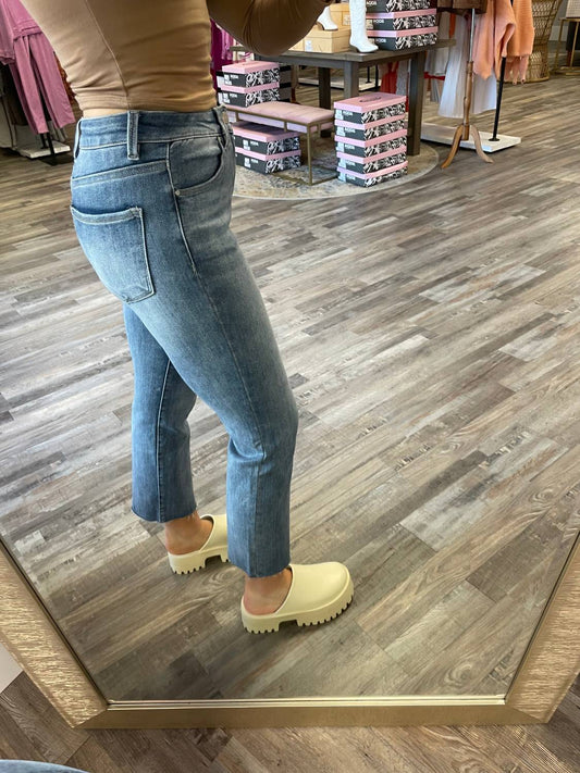 Risen - Mid-rise Straight Cropped Jeans