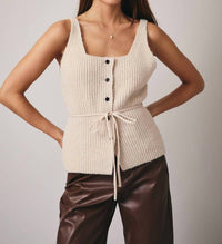 Sunday Edition - Women's Sleeveless Button Down Sweater
