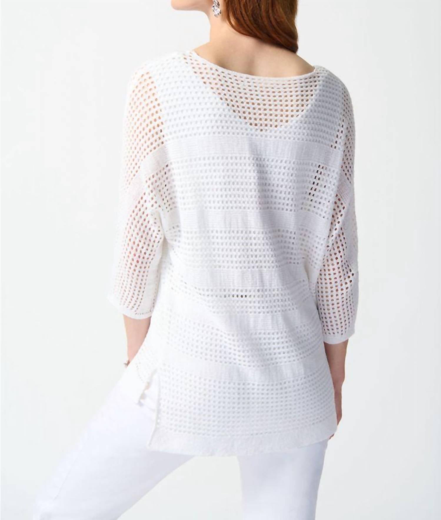 Joseph Ribkoff - Open Knit 3/4 Dolman Sleeve Sweater