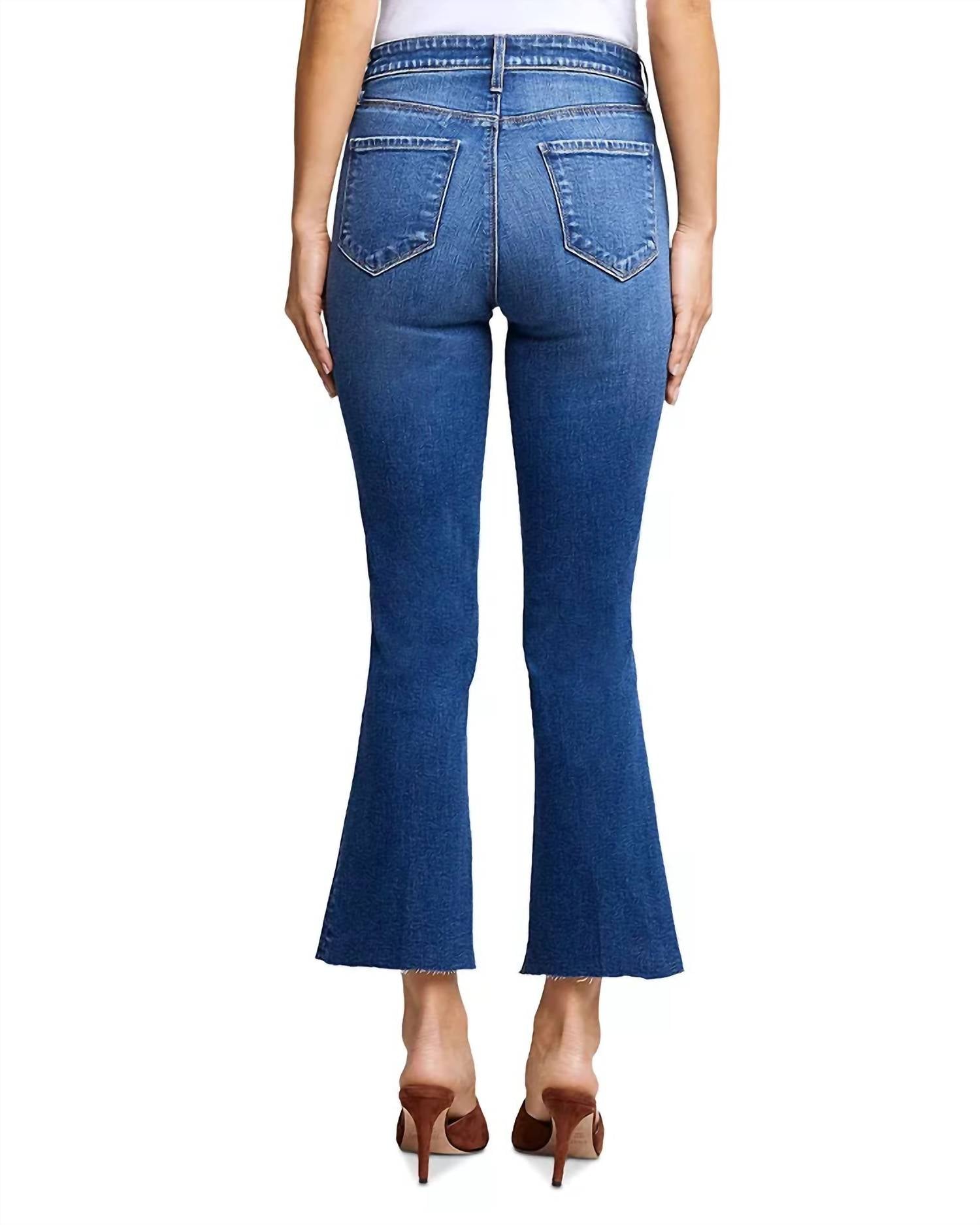 L'Agence Kendra High Rise Crop Flare Jeans in laredo - women's jeans - alternate view