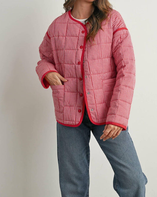 Buttermelon - Buttoned Quilted Puffer Jacket