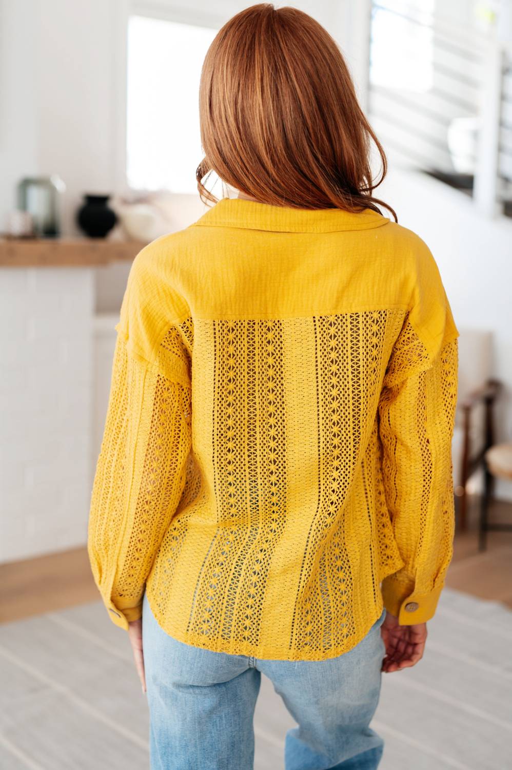 Very J - Sweeter Than Nectar Lace Button Down