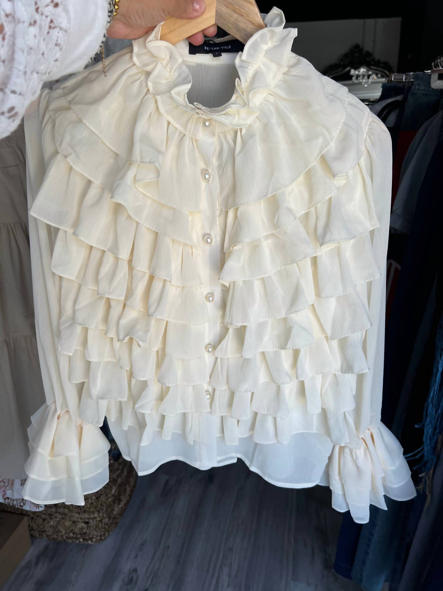 Beulahstyle - Sheer Ruffle Blouse