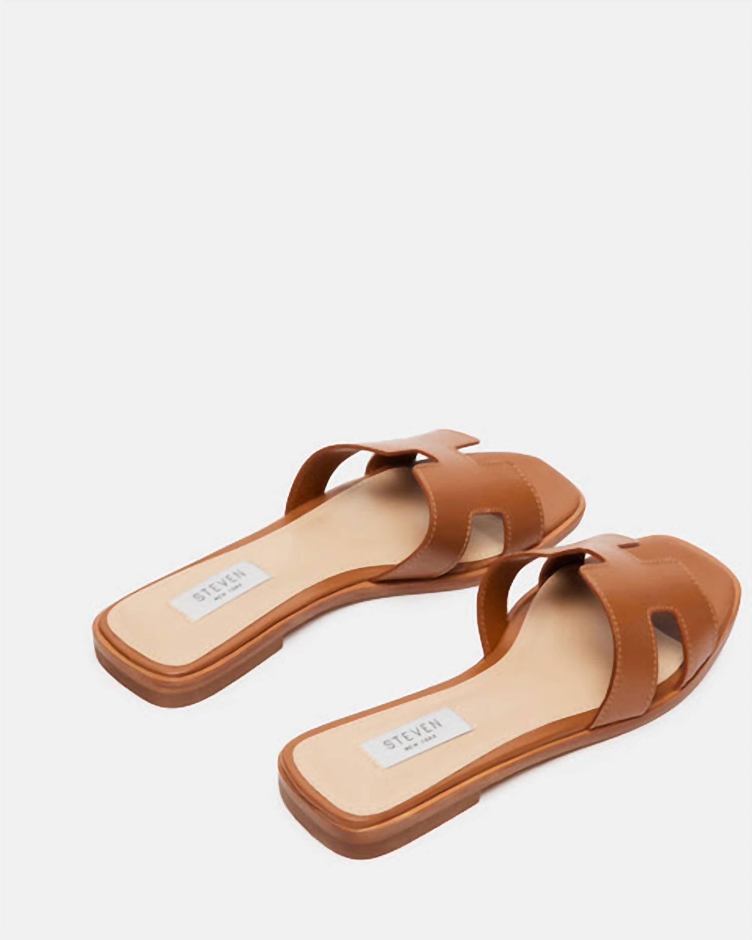 STEVE MADDEN Women's Haydn H Strap Leather Sandal in cognac - women's sandal - alternate view