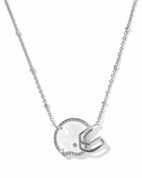 Kendra Scott Women's Football Helmet Short Pendant Necklace in silver ivory mother of pearl - women's jewelry