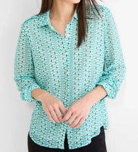 Nic + Zoe - Geo Steps Chiffon Shirt