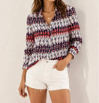 Brax - Vic Geometric Print Long-sleeve Button-down Shirt