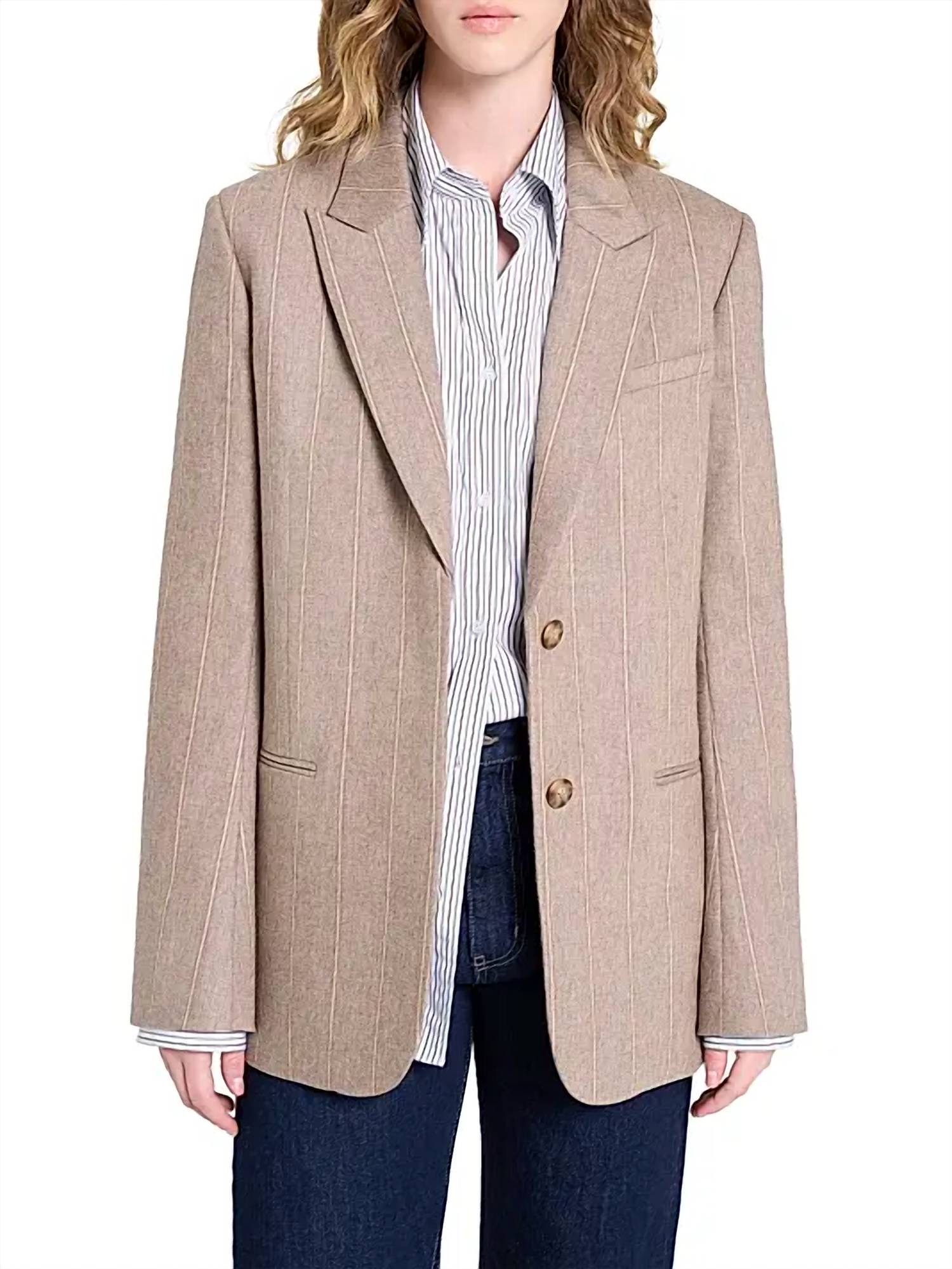 Twp - Sweet Pea Striped Wool-blend Blazer