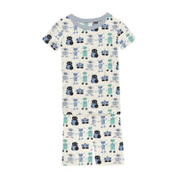 Kickee - Kids' Short Sleeve Pajama Set with Shorts
