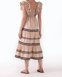 Celina Moon Janine Midi Dress in beige bliss - women's dress - view 4