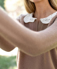 Marea Crochet Collar Sweater in camel - women's sweater - view 4