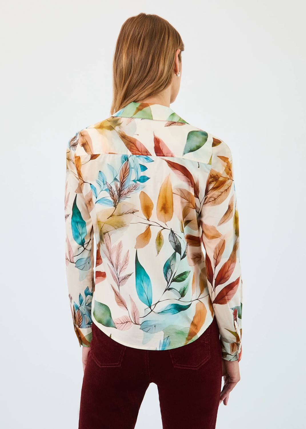 Fdj - Split-neck Long Sleeve Shirt