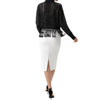 Simkhai - Lattice Fringe Mock Neck Top