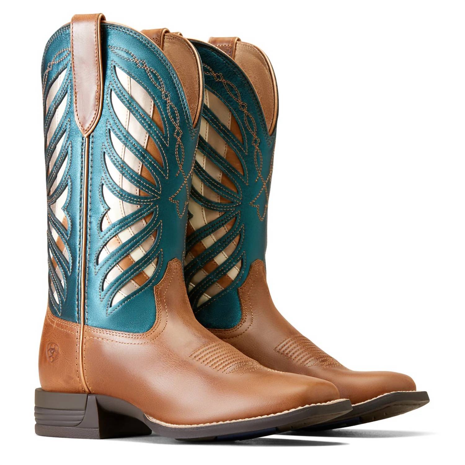 ARIAT Women's Longview Western Boot in buttered rum metallic sea - women's shoe - alternate view