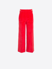 Vilagallo The Muriel Corduroy Wide-Leg Pant in poppy red - women's pants - view 4