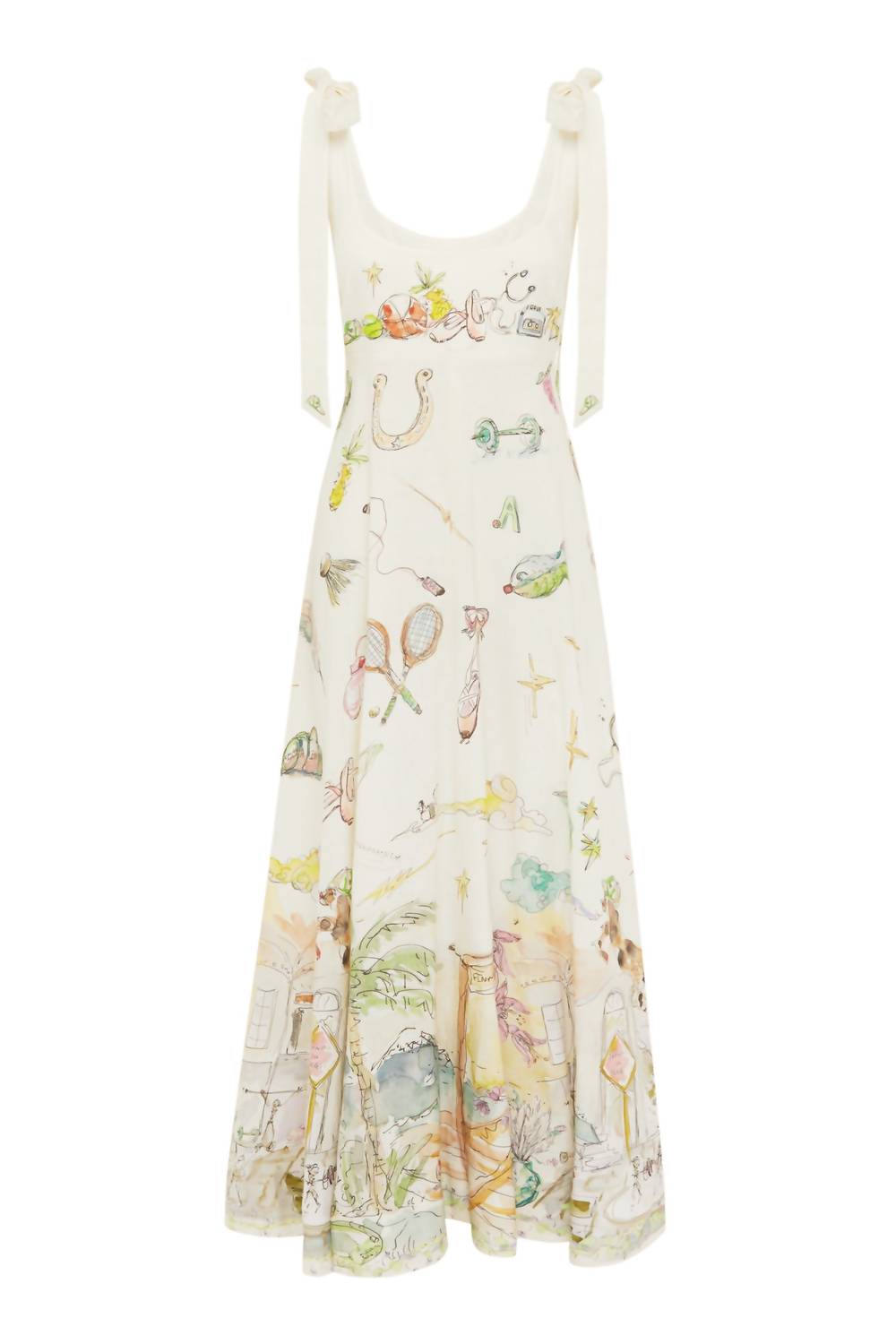 Alemais - Anouk Ballet Linen Midi Sundress