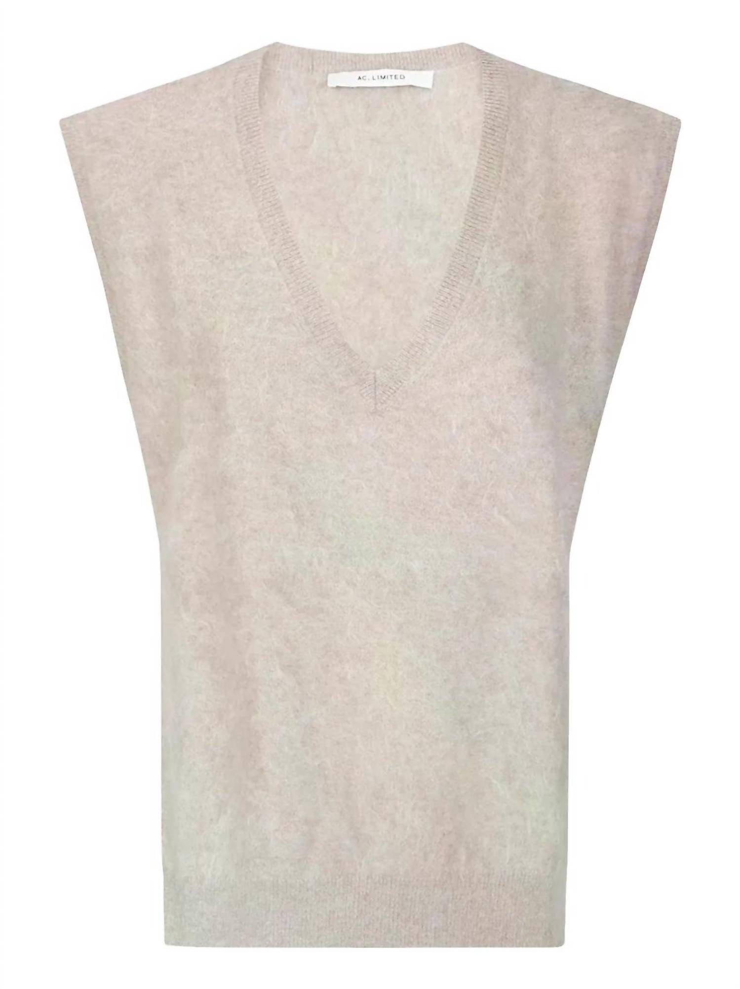 Absolut Cashmere Women's Miriam Sleeveless V-neck Sweater in chestnut - women's sweater