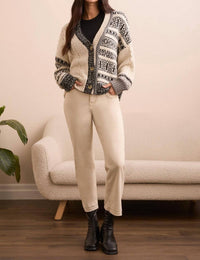 Tribal - Soft Multi Stitch Button-front V-neck Cardigan
