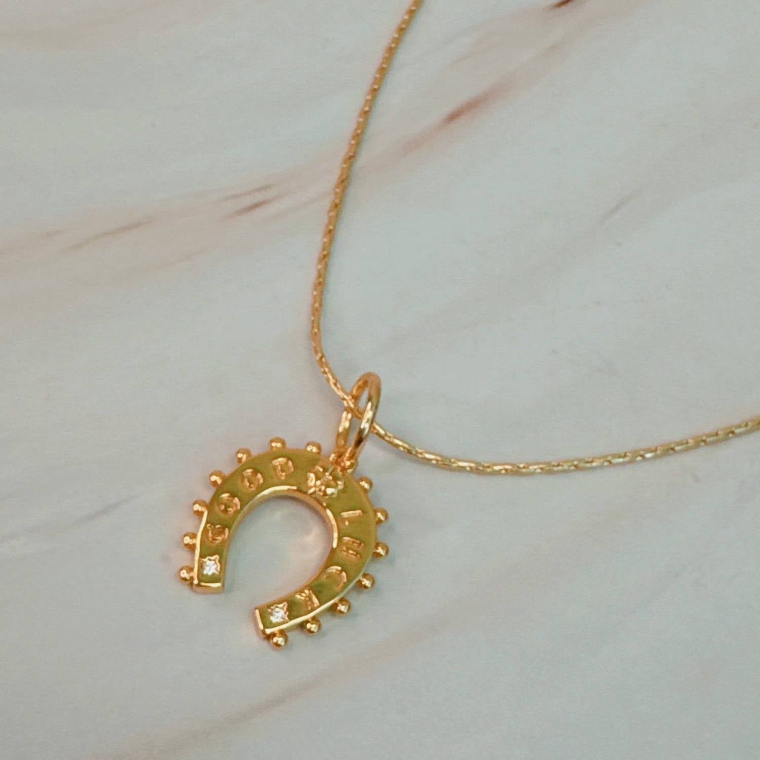 Ellison+Young Women's Lucky Horseshoe Necklace in gold - women's jewelry