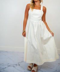 Rosa Clothing - Square Neck Strappy Tie Back Dress