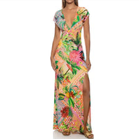 Luli Fama - Opulent Eden Cap Sleeve Long Dress