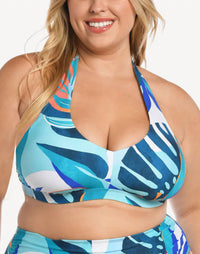 La Blanca - Women's Coastal Palms Halter Bikini Top - Plus