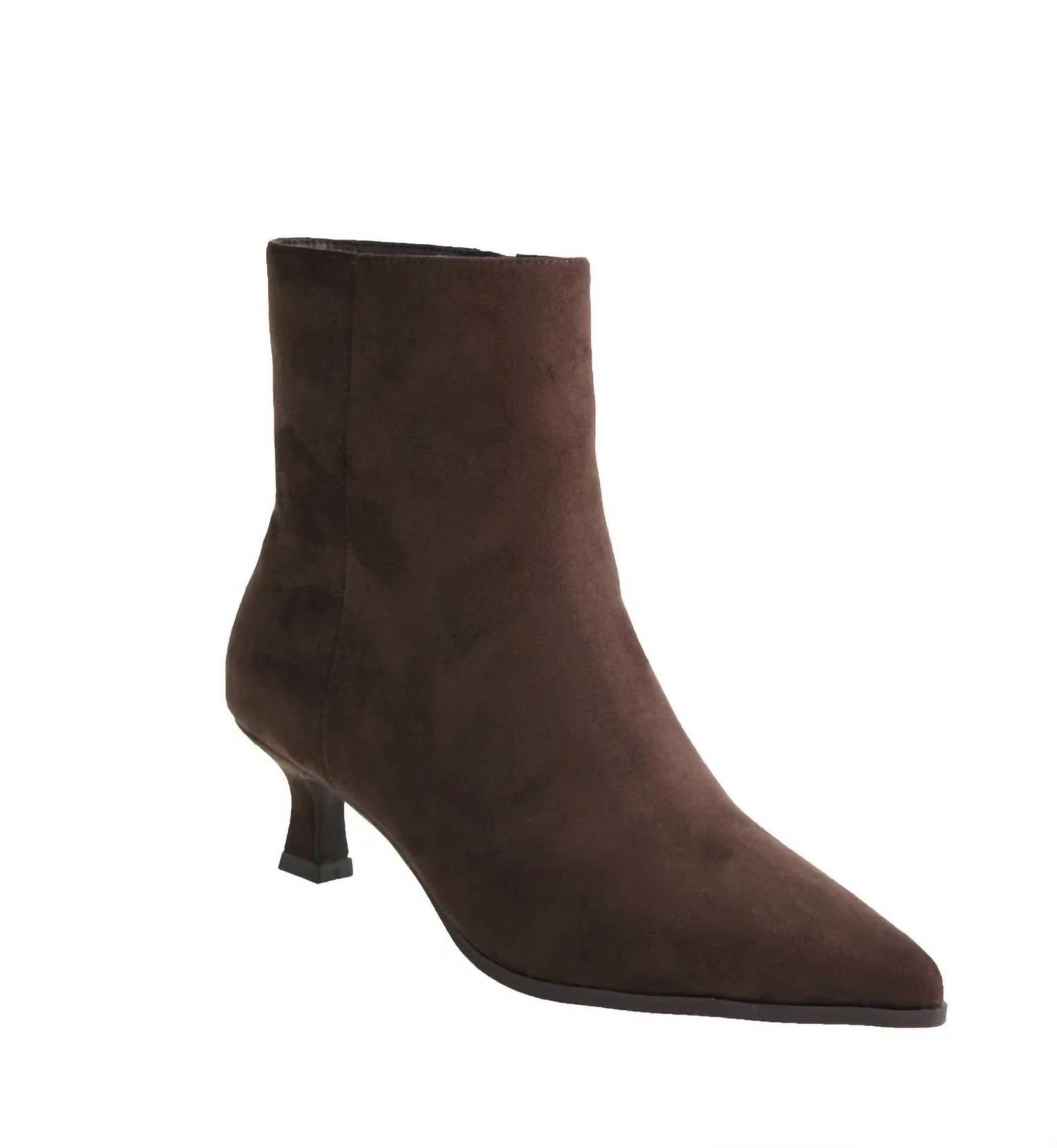 CHINESE LAUNDRY Women's Novalie Kitten Heel Bootie in brown - women's shoe