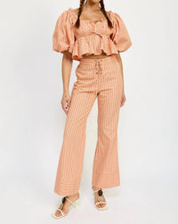 Jacquie The Label Kelsey Stripe Pants in apricot stripe - women's pants - view 4
