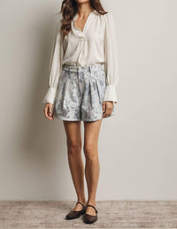 Forte - Lace Overlay Denim Shorts