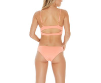 L*SPACE Solid Olivia Bikini Top in tropical peach - women's swimwear - detail view