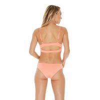 L*SPACE Solid Olivia Bikini Top in tropical peach - women's swimwear - alternate view