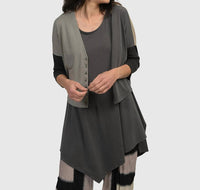 ALEMBIKA Essential Colorblock Cupro Cardigan in multi - women's cardigan