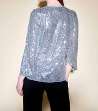 Joseph Ribkoff - Sequin Bell Sleeve Flared Top