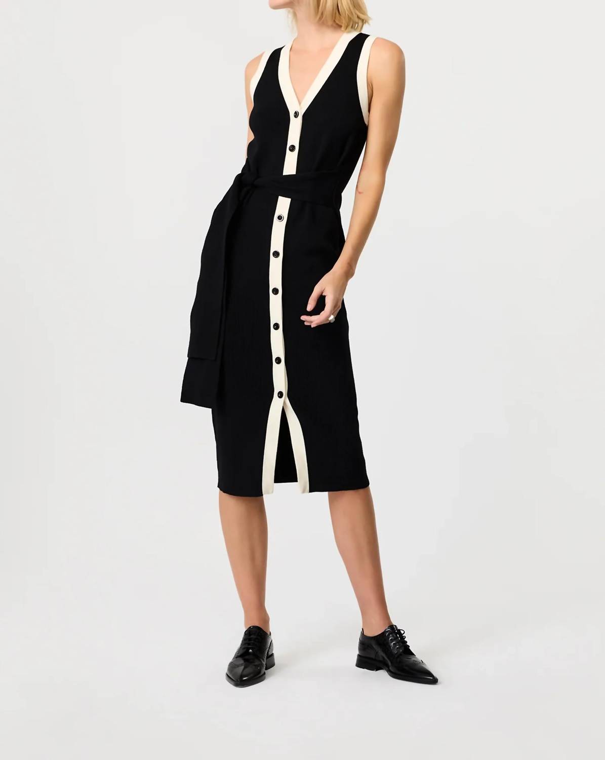 Toccin - Victoria Sleeveless Tie-front Midi Dress