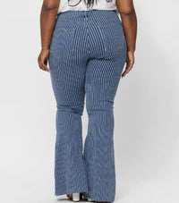 Judy Blue - High Waist Pin Stripe Super Flare Jeans