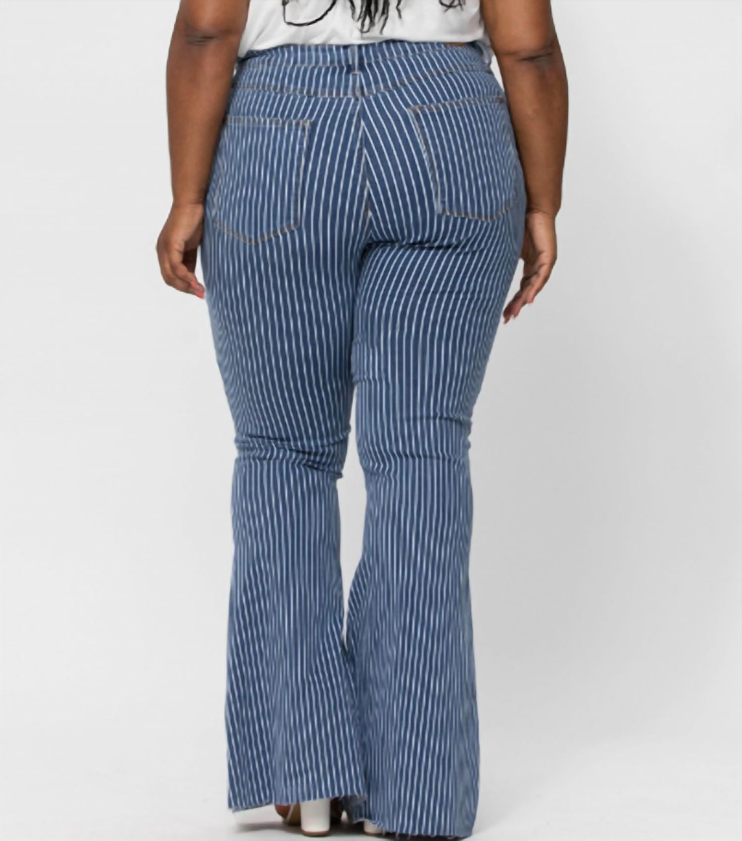 Judy Blue - High Waist Pin Stripe Super Flare Jeans