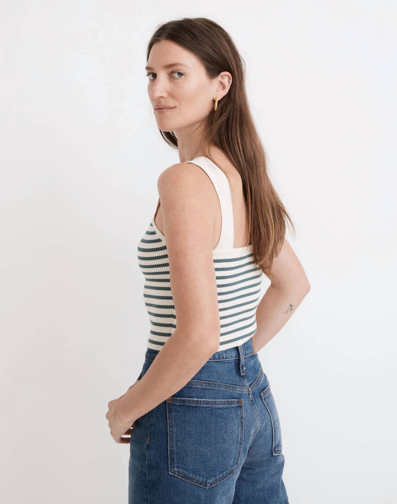 Madewell - Dearing Square Neck Cropped Sweater Tank