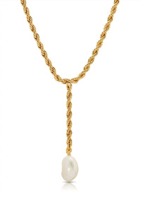 Leeada - Women's Bryn Pearl Lariat Necklace