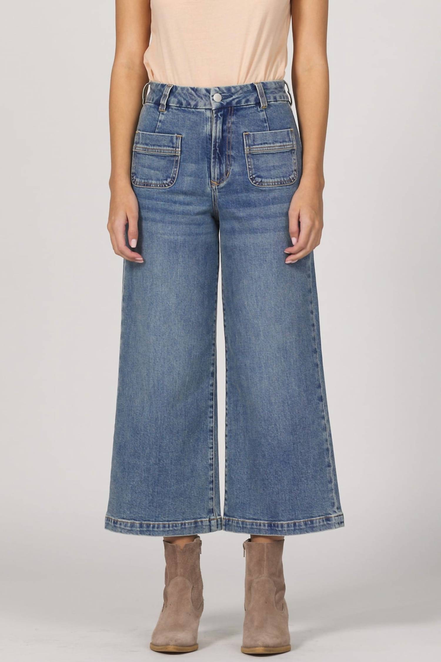 Dear John Denim - Audrey Cropped Wide Leg With Pocket Detail
