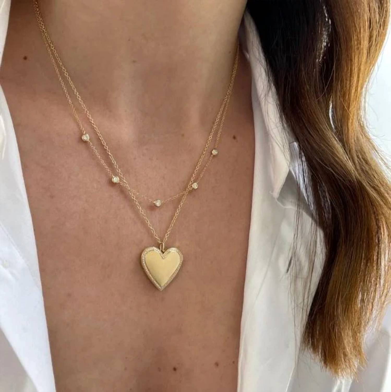 Ef Collection - Women's 5 Diamond Pillow Necklace