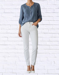 Tempo Paris - Silk-lined Embroidered Button-up Blouse