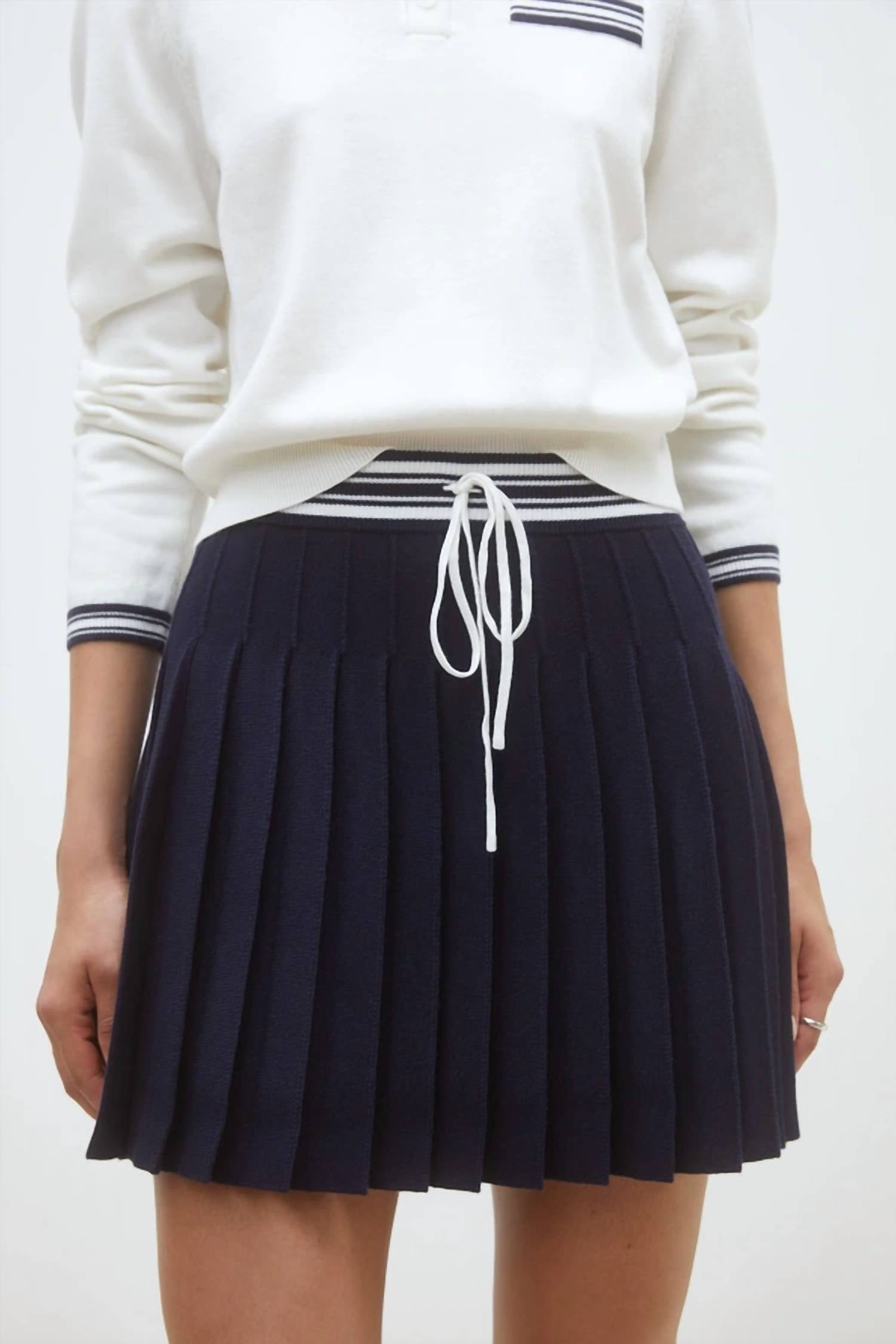 Suncoo - Falda Short Two-tone Pleated Mini Skirt