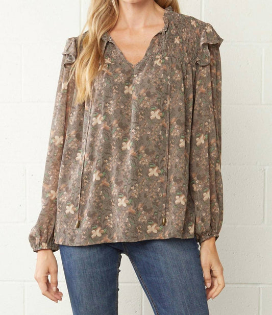 Entro - Ruffle & Floral Blouse